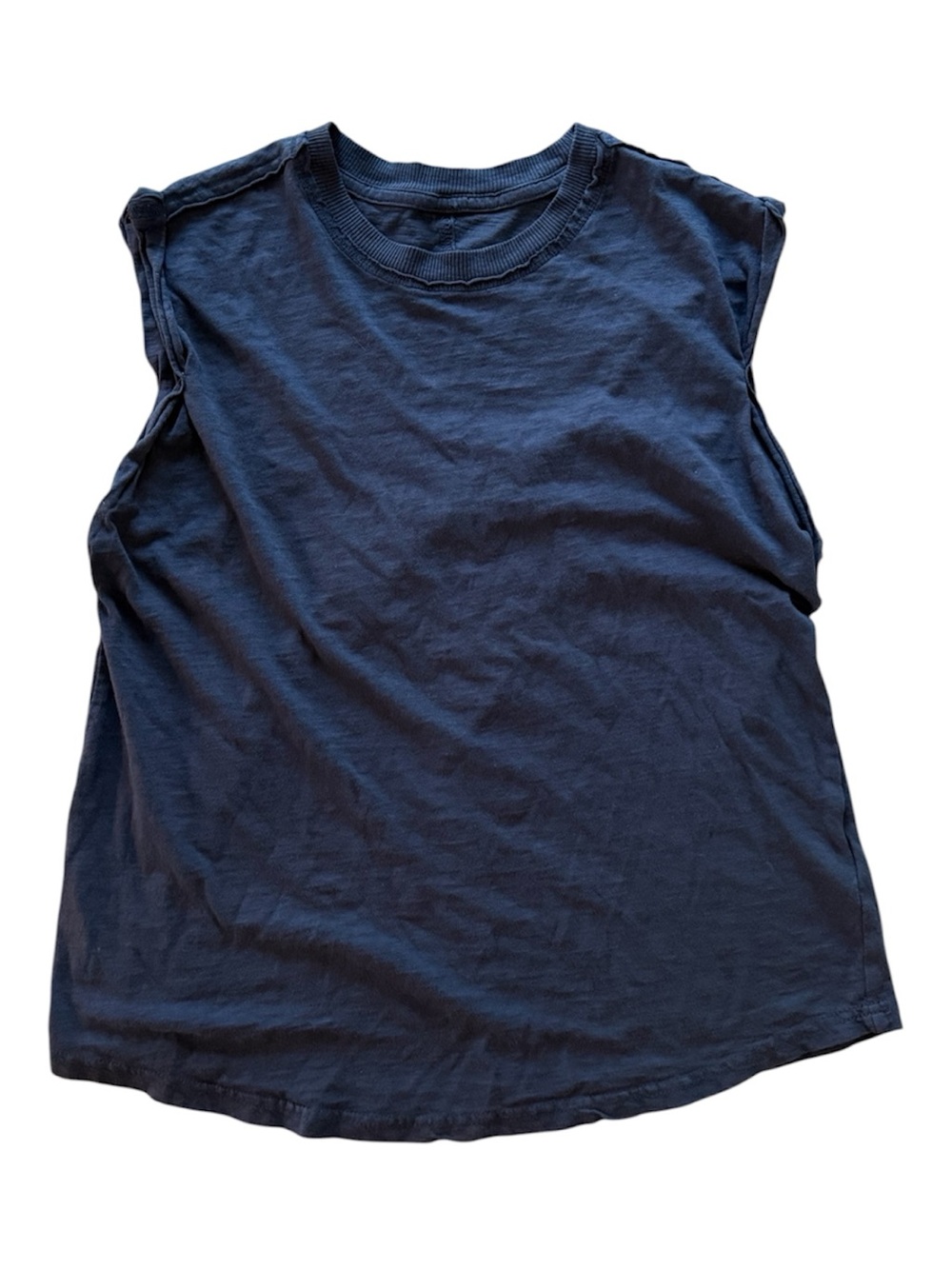 Pilcro Anthropologie Basic Navy Blue Cotton Sleeveless Muscle Tank Top Medium